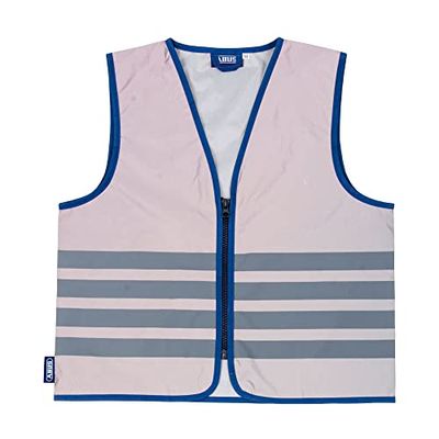 ABUS waarschuwingsvest voor kinderen Lumino Urban Vest Kids - volledig reflecterend veiligheidsvest voor betere zichtbaarheid 's nachts - met ritssluiting - maat M