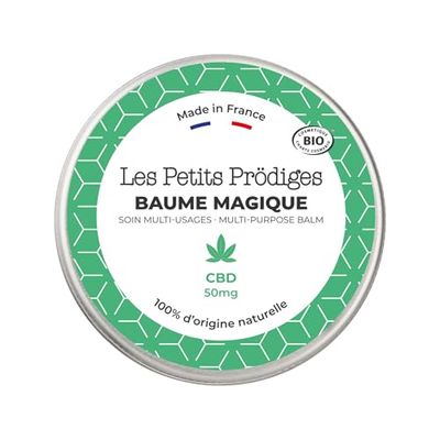 Baume Multi Usages au CBD 30ml - Soin Nourrissant Corps, Visage, Lèvres et Cheveux - 100% Naturel - Fabriqué en France - Tout Type de Peau - Certifié BIO - Emballage Recyclable - LES PETITS PRODIGES