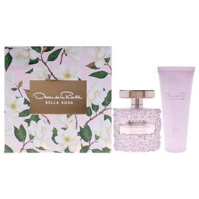 Bella Rosa av Oscar De La Renta för dam - 2 st presentset 3,4 oz EDP Spray, 3,4 oz Body Lotion