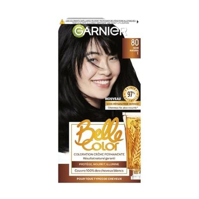 Garnier - Belle Color - Coloration Crème Permanente - 80 Noir Naturel - 100ml
