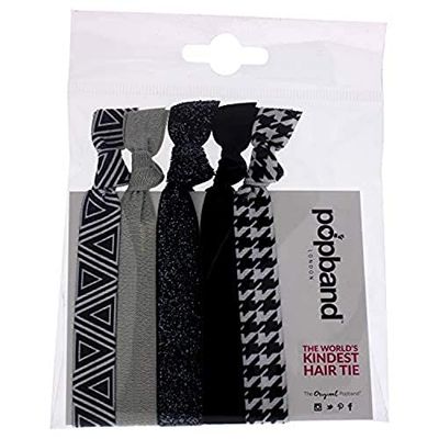 Popband Printed Ponytail Holder Hair Bands/Ties - Working Girl, 5 Pack