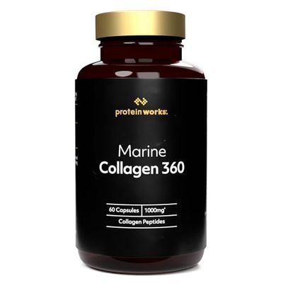 Marine Collagen Capsules - High Strength Collagen Supplements for Women & Men - 1000mg - Collagen Peptides - 60 Capsules (Not Collagen Powder/Collagen Tablets) - Protein Works
