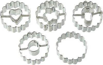 Dr. Oetker 1062 Emporte Linzer Noël lot de 5 pieces Ø3,5 cm argent, Acier Inoxydable, 3.5 x 3.5 x 2.5 cm