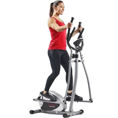 Sunny Health & Fitness Ellittica da casa, Vélo elliptique magnétique Total Body, ultra silencieux et lisse, résistance réglable sur 8 niveaux, capteur de pouls, moniteur LCD - SF-E905