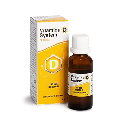 System, Vitamina D Gocce, Integratore Alimentare Utile per Proteggere il Nostro Organismo, Integratore Difese Immunitarie, Confezione con 150 dosi da 2000 UI, 60g