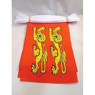 Beneden-Normandië 6 meter BUNTING Vlag 20 vlaggen 9'' x 6''' - Franse regio Basse-Normandie STRING vlaggen 15 x 21 cm - AZ FLAG