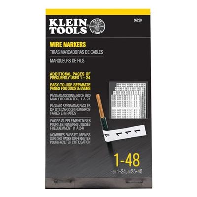 Wire Marker Book, 1-48 Klein Tools 56250, Black Print on White