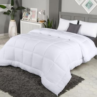 Utopia Bedding All Season Down Alternative Quilted Comforter Full Size- Duvet Insert with Corner Tabs- Machine Washable - Bed Comforter – White