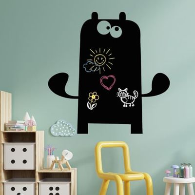 Ambiance Sticker Leisteen schoolbord – zelfklevende muurstickers afwasbaar – Monster 1 – H 65 x B 65 cm
