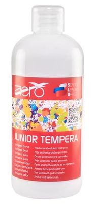 AERO Tempera unicolore, blanc, 0,5L, couleurs non toxiques, lumineuses et intenses, hautement pigmenté, pouvant être peint à l’eau, adapté à de nombreuses techniques de peinture