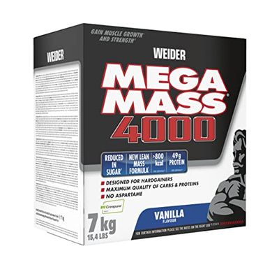 Weider Mega Mass 4000 Poudre Protéinée Vanille 7 kg