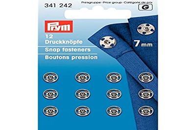 Prym Bottoni A Pressione, Metal, Argento, 7 mm, 12 unità