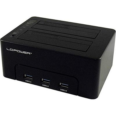 LC-Power LC-DOCK-U3-HUB docking station per unità di archiviazione USB 3.0 (3.1 Gen 1) Type-B Nero