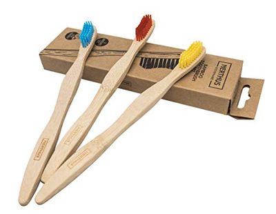 NERTHUS FIH 724 Zestaw 3 bambusowych szczoteczek do zębów