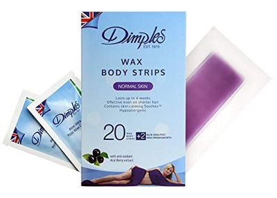 Dimples Wax Body Strips for Normal Skin - Pack of 20