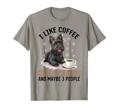 Raza de perro terrier escocés Me gusta el café mi terrier escocés Camiseta