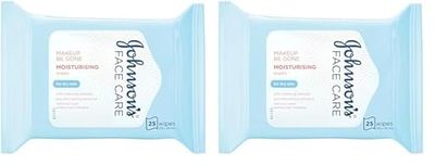 Johnson's Face Care Makeup Moisturising Wipes, Pack of 50 Wipes