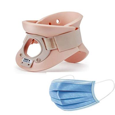Amsahr Leggero cervicale Ortesi | Regolabile collare cervicale Neck | Massaggio del collo supporto cervicale Collare Media 38-40 cm- incluso Wrist Band