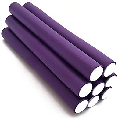 NIKO Lot de 10 tiges flexibles courtes de 20 mm – Rouleaux flexibles en mousse – Bigoudis légers flexibles pour boucles et vagues – Outil de coiffure pour salon de coiffure – Couleur violet (20 mm)