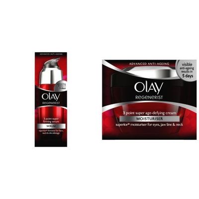 Olay Regenerist 3 Point Super Firming Serum - 50 ml and Olay Regenerist 3 Point Super Age-Defying Moisturiser - 50 ml Duo Set