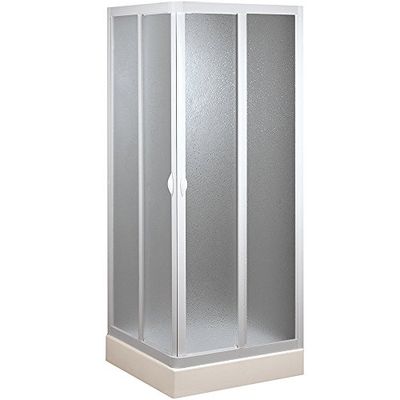 FORTE BSE100001 Cabine de duche Smart angular PVC-acrílico, cor branca, 185 x 70 x 70 m redutível adaptável