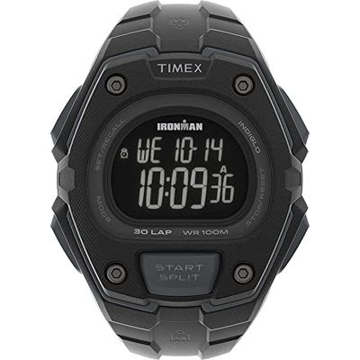 Timex Ironman Klassiek 45mm digitaal horloge van grijze kunststof voor heren TW5M48600