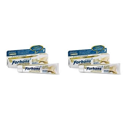 Forhans, Dentifricio Scudo Naturale, Dentifricio in Gel con Lattoferrina, Azione Protettiva, Antibatterica, per Igiene Orale, Protezione Naturale, 75 ml (Confezione da 2)