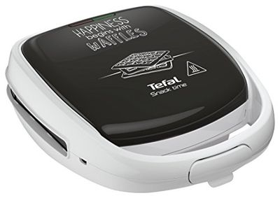 TEFAL Croque gaufre, Jeux de plaque inclus, Indicateur lumineux, Loquet poignée, Rangement vertical Snack Time Happiness SW3411