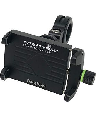 INTERPHONE SMMOTOALU - Supporto Cellulare fino a 6.2" Universale per Moto in Alluminio per Manubrio Tubolare fino a da 12 a 32mm - Rotazione a 360