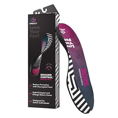 Spenco Ground Control Medium Arch Black Size: XS (Men's 3-4, Women's 5-6) Regular