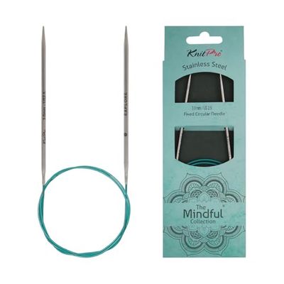 KnitPro 36055 Mindful - Aguja circular para tejer (3,00 mm, 40 cm), color verde azulado, 3 mm)