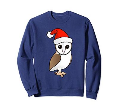 Funny Cute Cartoon Owl Christmas | Barn Owl Plays Santa Gift Sweatshirt