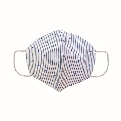 Driehoekig masker, wasbaar, contact, niet gezondheidsbevorderend, blauwe strepen