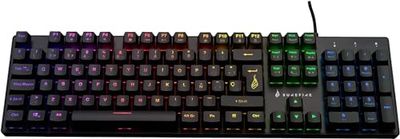 Surefire Kingpin M2 Tastiera meccanica da gaming spagnola, tastiera multimediale da gioco Full Size, tastiera RGB con illuminazione, 100% tasti anti-ghosting, layout spagnolo QWERTY