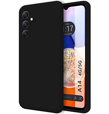 Tumundosmartphone Funda Silicona Líquida Ultra Suave para Samsung Galaxy A14 4G / 5G Color Negra