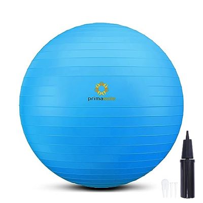 PRIMASOLE Piłka do ćwiczeń równowagi, stabilności, fitnessu, jogi, pilatesu w domowym biurze i na siłowni, 65 cm, niebieska