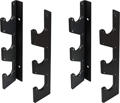 Yes4All Soporte Horizontal de Pared para Barra de Pesas con Capa Protectora de Plástico UHMW-Soporte Colgante para Barra de Pesas, Barra de Ejercicios con Pesas y Barra de Lat Pull Down-Barbell Rack