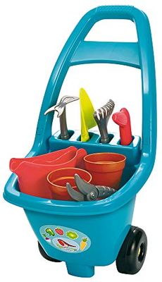 Ecoiffier- Chariot Outils de Jardin 4479-Carro Herramientas niños-Desde 18 Meses, Color Azul (3280250044796)