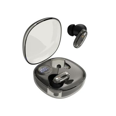 Mars Gaming MHIB2, Słuchawki Bluetooth 5.4, Dźwięk Imersyjny, Półprzezroczysty i Ultrakompaktowy Ergonomiczny, 24 Godziny Odtwarzania, Bezprzewodowe Słuchawki z Etui i Wskaźnikiem LED, Czarny​