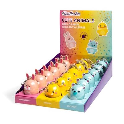 MARTINELIA - Balsamo Labbra Animali Carini Per Bambini - Stick Labbra Aromatizzato Per Ragazza - Balsamo Idratante - Senza Prodotto Tossico - Modello Casuale Fragola, Vaniglia o Mirtillo - 1 Unità