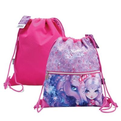 Nebulous Stars Borsa da viaggio sportiva con tasche, Nylon, Rosa fucsia-Lilla, 35 x 45 x 2 cm