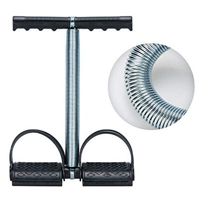 COVVY Upgrade Elastische Sit Up Pull Rope Spring Spanning Voetpedaal Taille Arm Buik Been Sporter Buik Trimmer Apparatuur Body Building Buik Stretching Afslanken Training voor Thuis Gym Fitness