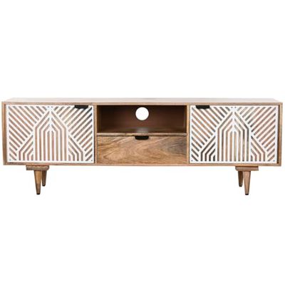 Home ESPRIT Mueble de TV Blanco Madera de Mango 160 x 41 x 55 cm