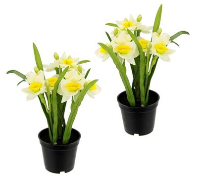 Flair Flower Fleurs artificielles de Printemps - Narcisse - Décoration de Pâques - Décoration de Table - Printemps - Faux Hiver