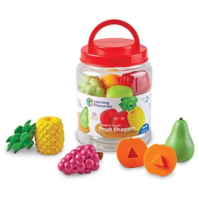 Learning Resources Frutas y Formas de Snap-n-Learn, Juguete para Practicar la motricidad Fina, niños de 2+ años de Edad
