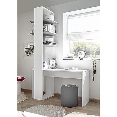 Lc Spa Bureau pour Chambre d'enfant, sans tiroirs. Largeur 138 cm, Melamine, Blanc, Extra Large
