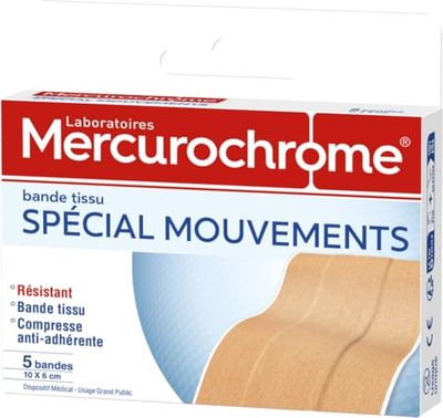 Bande en tissu spécial mouvements Mercurochrome - x5