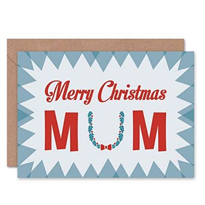 Wee Blue Coo KAART KERSTMIS XMAS VROLIJKE MOEDER MOEDER HULST DRAAD PRESENT CADEAU