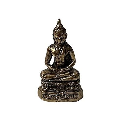 VIE Naturals Miniature Brass Figurines, Buddha on a Triple Pedestal