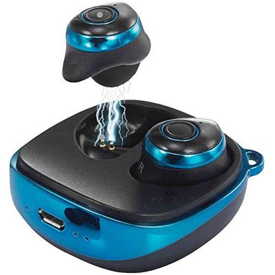 Renkforce 1693719 RF-3387438 RF-BTK-200 True Wireless Auriculares intraurales Azul, Negro